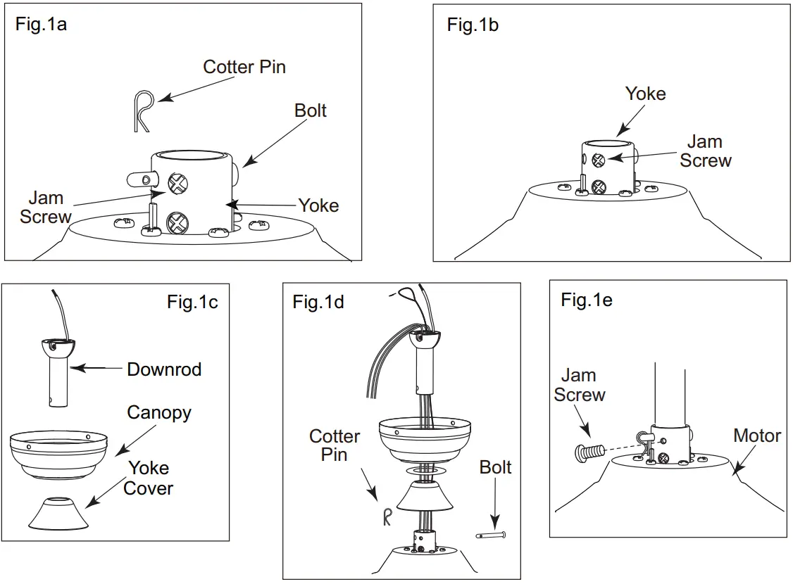 Breezary 29003-BN 52 Inch Ceiling Fan With Light - Hardware 1