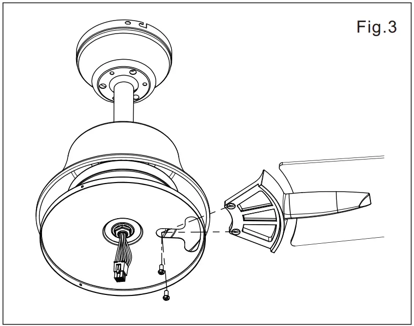 Breezary 29003-BN 52 Inch Ceiling Fan With Light - Hardware 3