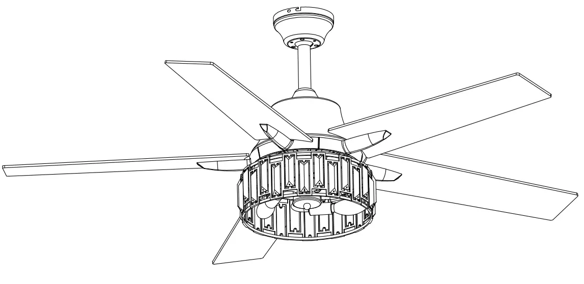 Breezary 29003-BN 52 Inch Ceiling Fan With Light