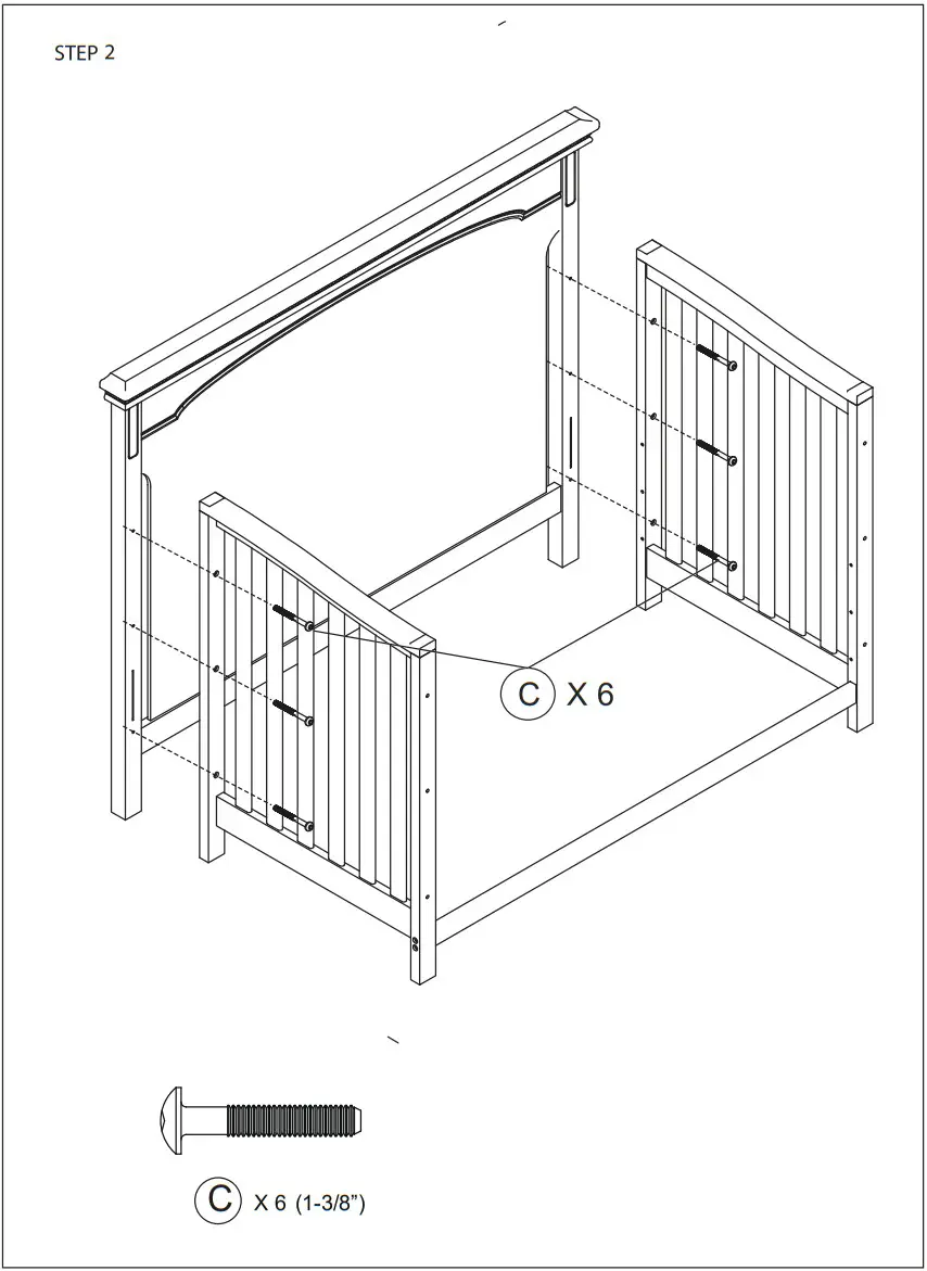 evolur AI 80701 Catalina Flat Top Collection Crib - fig 4