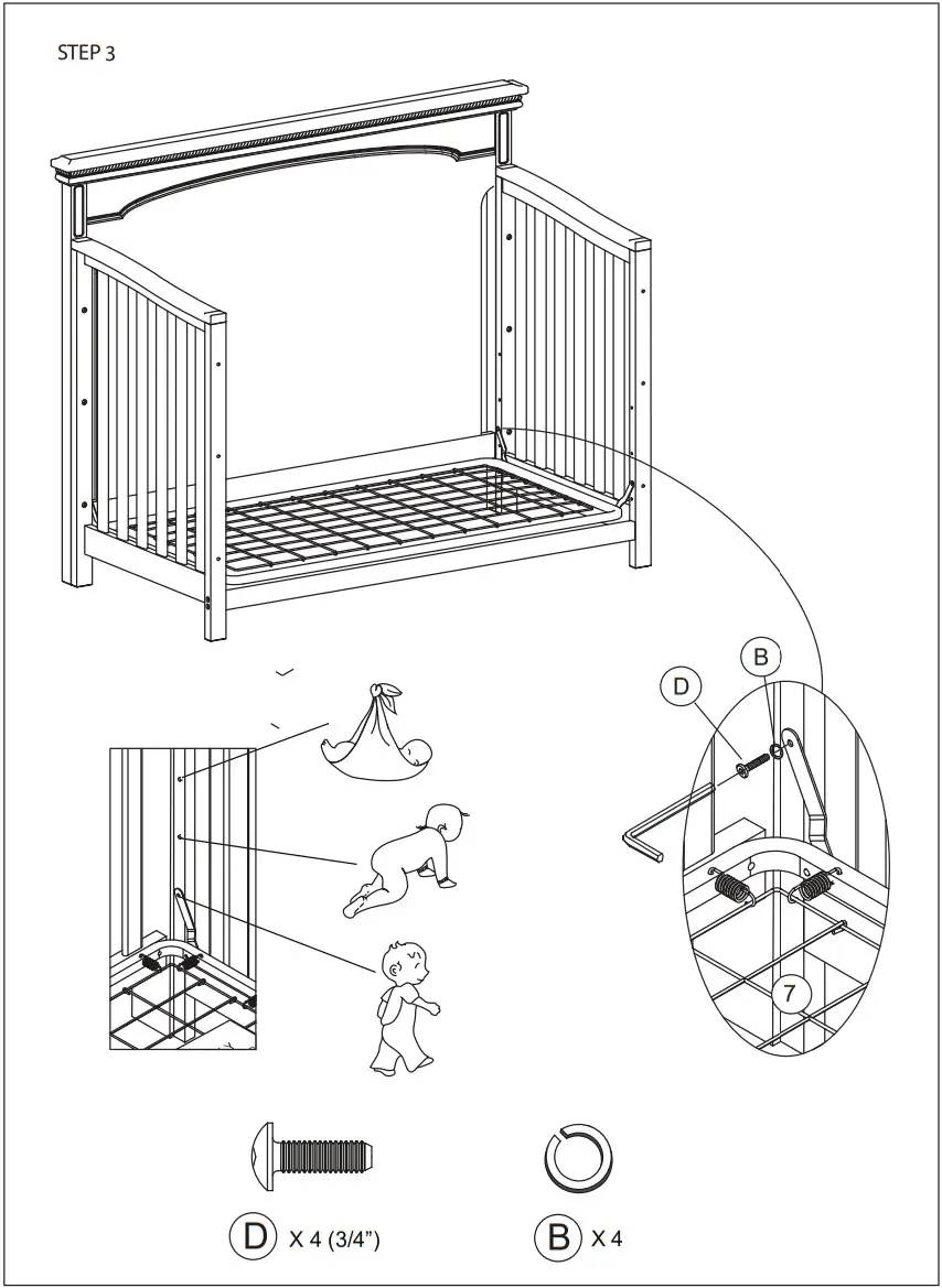 evolur AI 80701 Catalina Flat Top Collection Crib - fig 5