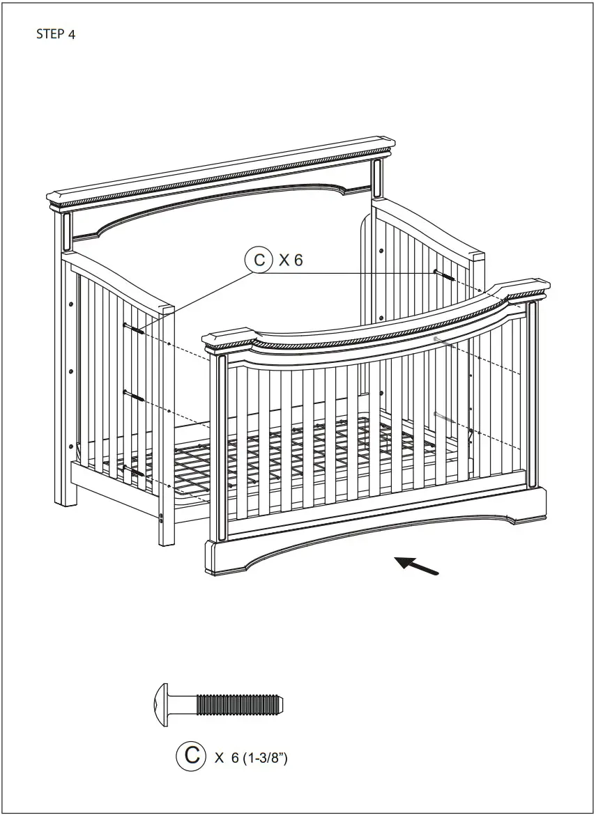 evolur AI 80701 Catalina Flat Top Collection Crib - fig 6