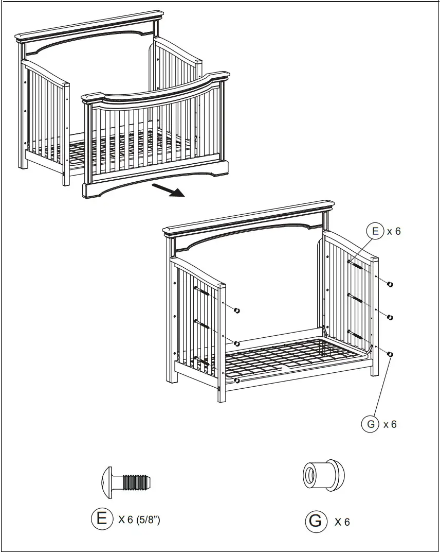 evolur AI 80701 Catalina Flat Top Collection Crib - fig 7