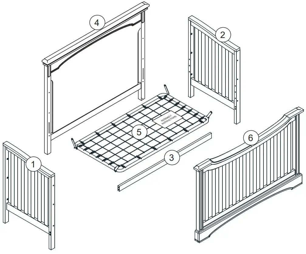 evolur AI 80701 Catalina Flat Top Collection Crib - fig