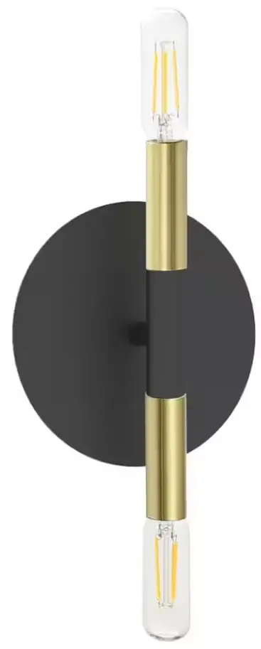 Dainolite WAN-132W-MB Wand 2-Light LED Compatible Matte Black Wall Sconce