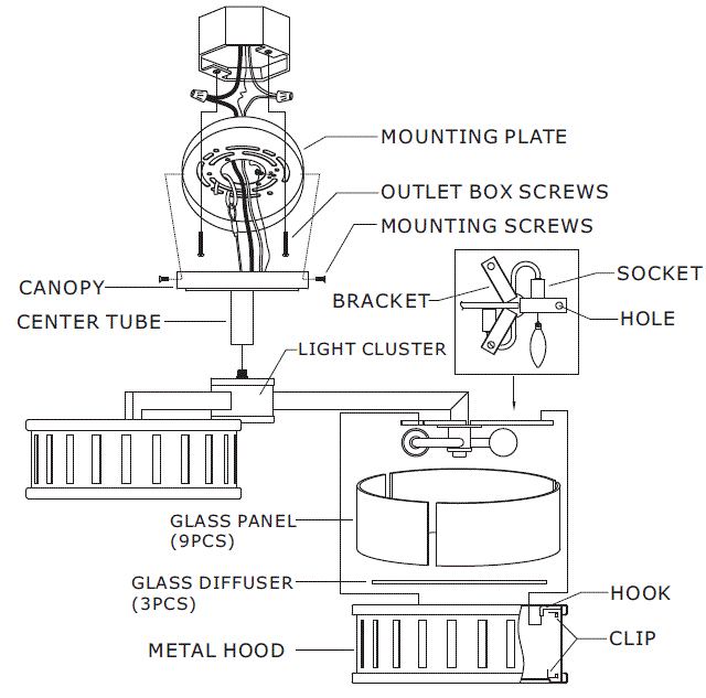 CRYSTORAMA-KEN-8300-VG-BF-Kendal-Six-Light-Ceiling-Mount-fig-1