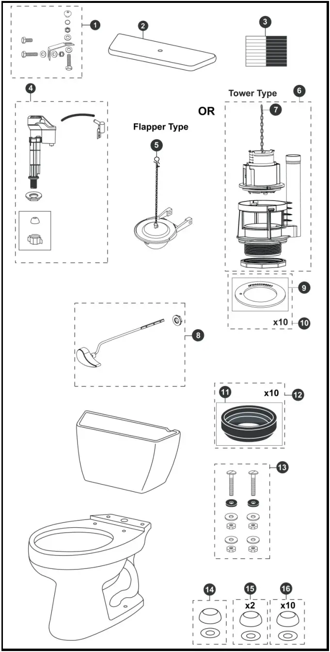 TOTO CST744SLB Drake 16 Gpf Toilet