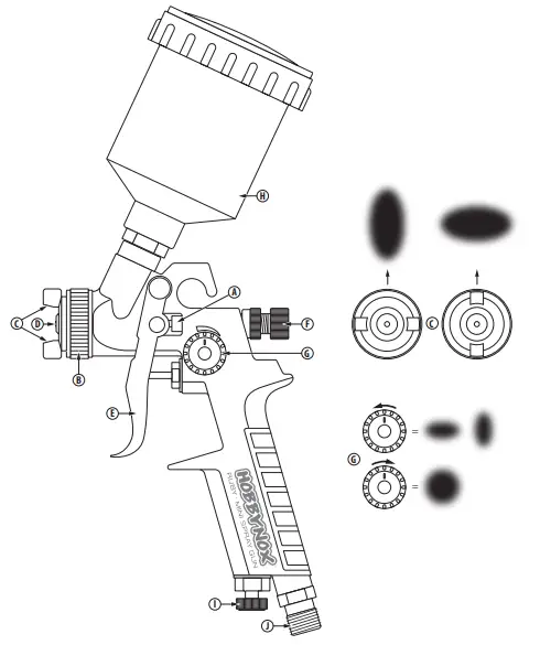 HOBBYNOX RUBY Mini Spray Gun with 0.8mm Nozzle - fig