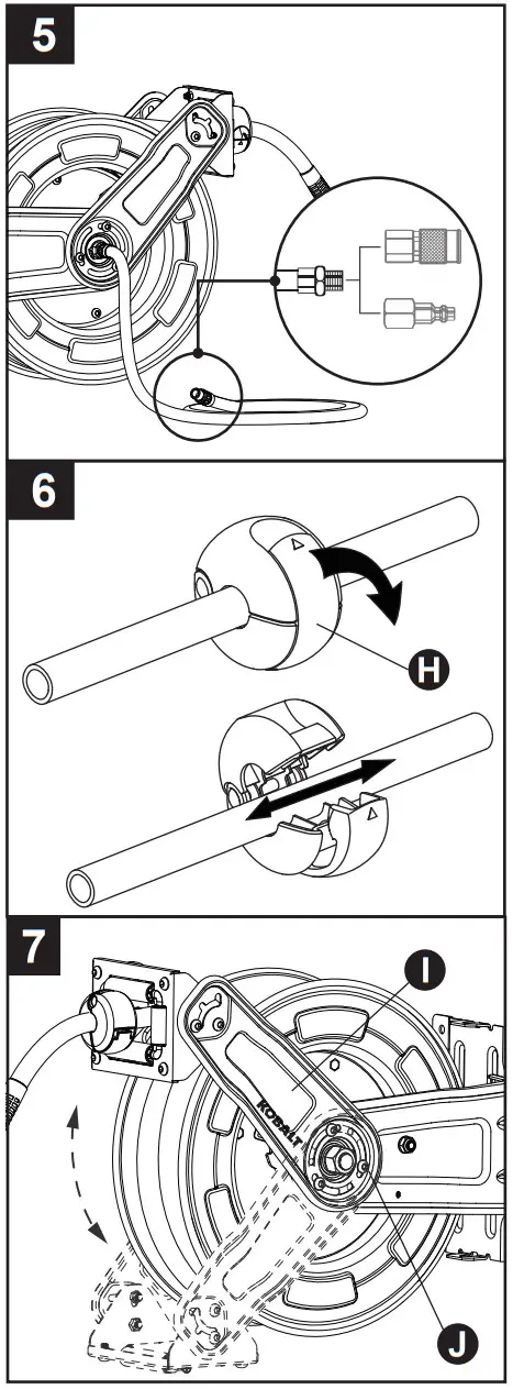 KOBALT SGY AIR266 Pro Retractable Hose Reel with Premium Rubber Air Hose - PREPARATION2