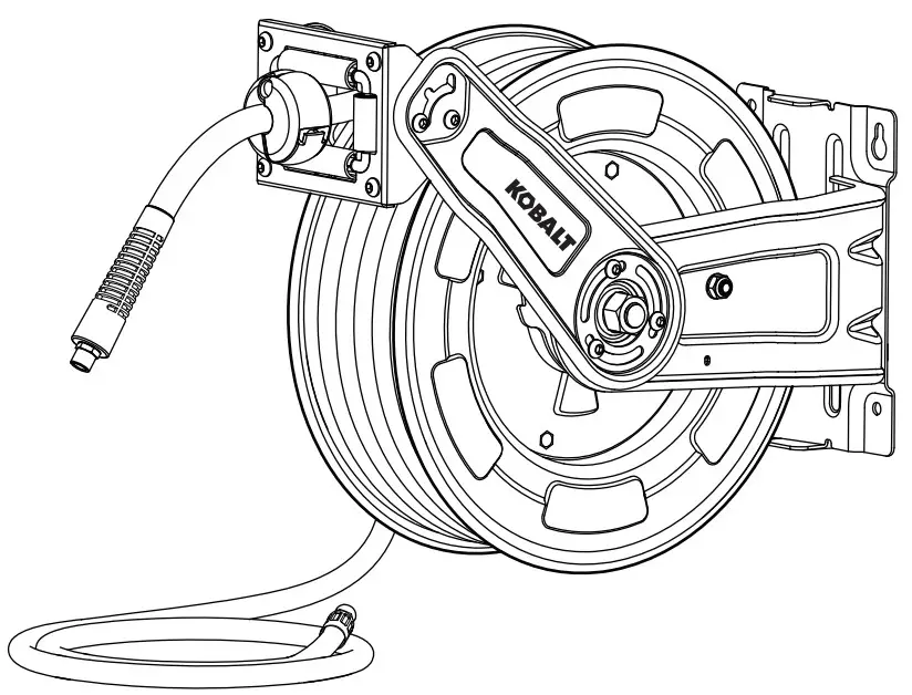 KOBALT SGY AIR266 Pro Retractable Hose Reel with Premium Rubber Air Hose