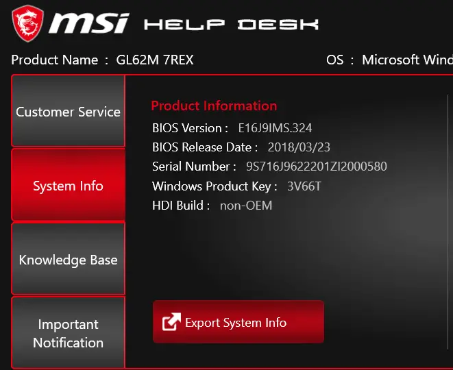 msi BIOS and EC Update product