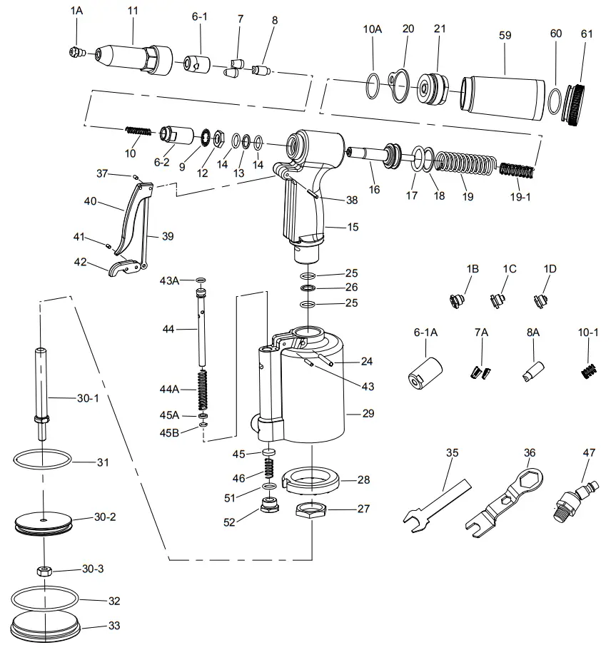CHIEF 64518 Professional Air Hydraulic Riveter - Supply Setup3