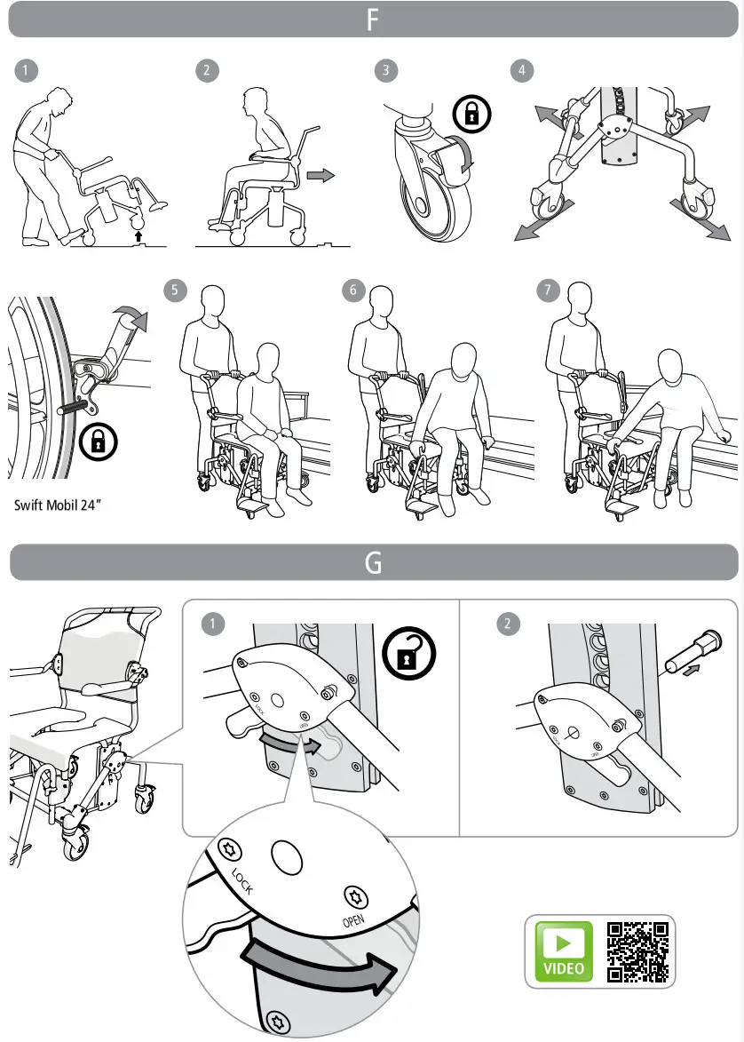 etac Swift Mobil-2 Shower Commode Chair - asembly 5