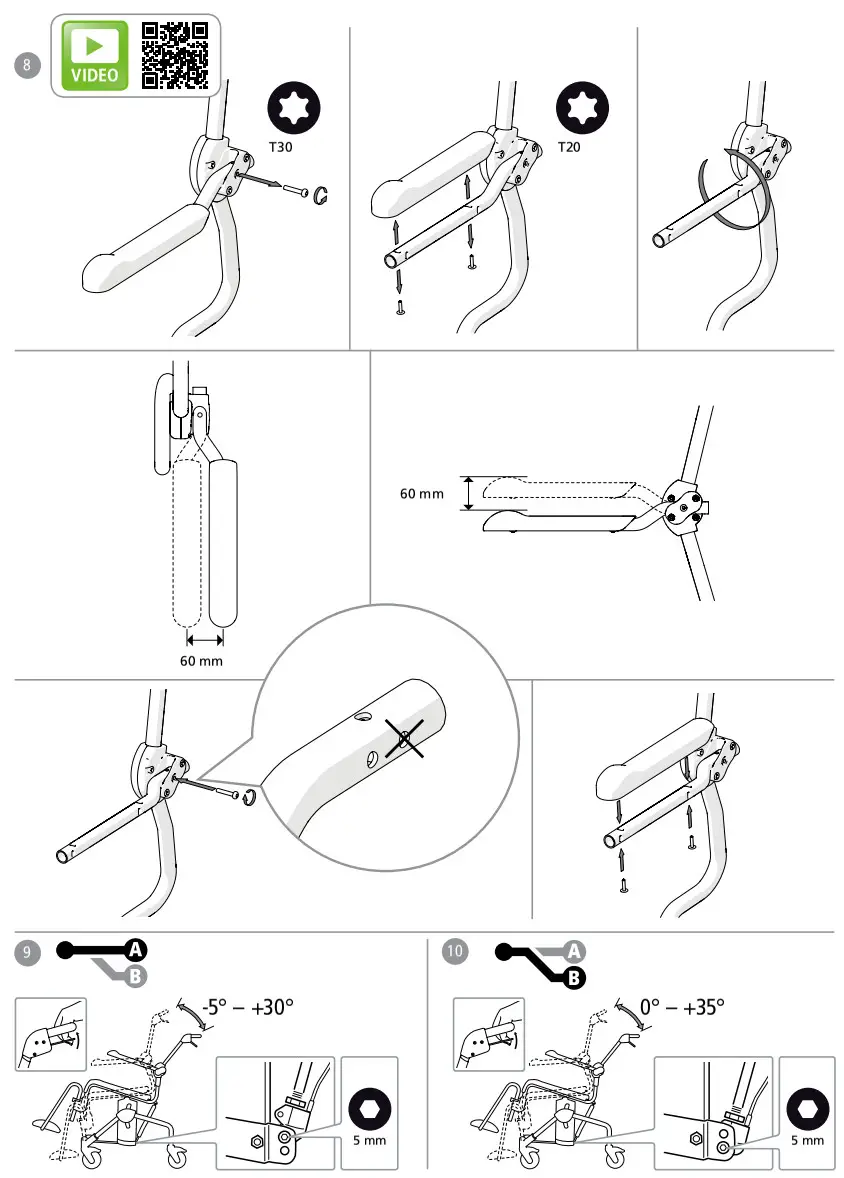 etac Swift Mobil-2 Shower Commode Chair - asembly 7