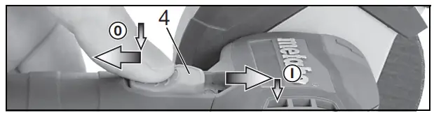 metabo CC 18 LTX BL Cordless Angle Grinder - switch