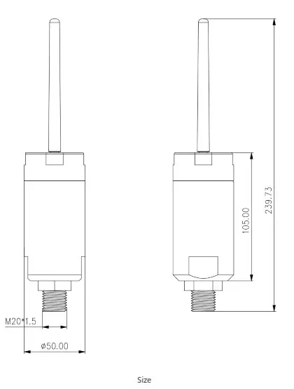 choovio SL710 Water Pressure Sensor - Size