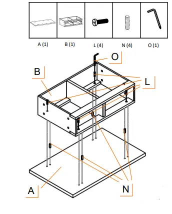 TBFLWH-1404 Trinity Wood Kitchen Cart with Drawers and Tray-fig4