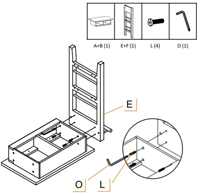 TBFLWH-1404 Trinity Wood Kitchen Cart with Drawers and Tray-fig7