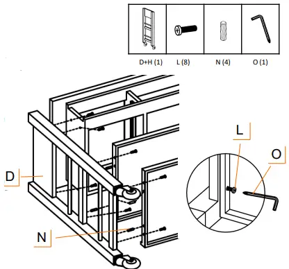 TBFLWH-1404 Trinity Wood Kitchen Cart with Drawers and Tray-fig9