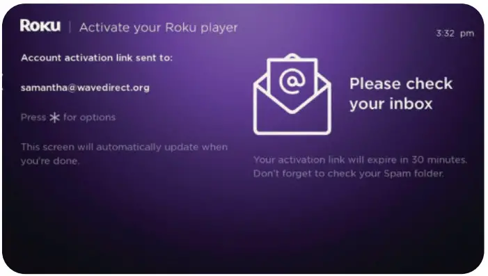 Roku Media Player Streaming Stick - email inbox