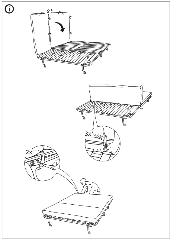 IKEA LYCKSELE 2-Seat Sofa Bed - fig 11