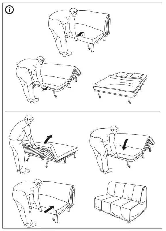 IKEA LYCKSELE 2-Seat Sofa Bed - fig 12