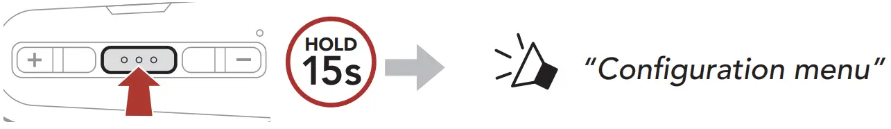 SENA Outride Bluetooth Helmet - Configuration Menu