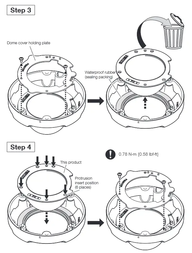 i-PRO WV-QDC504C Dome Cover - Installation 1