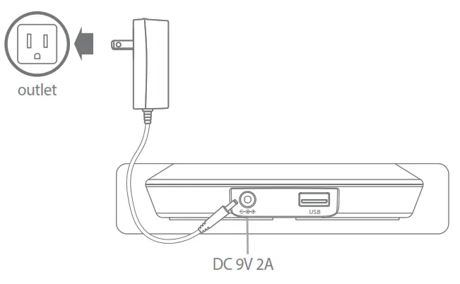 iHome iCVBT22W Reflect Vanity Speaker with Removable 10x Detail Mirror - adapter