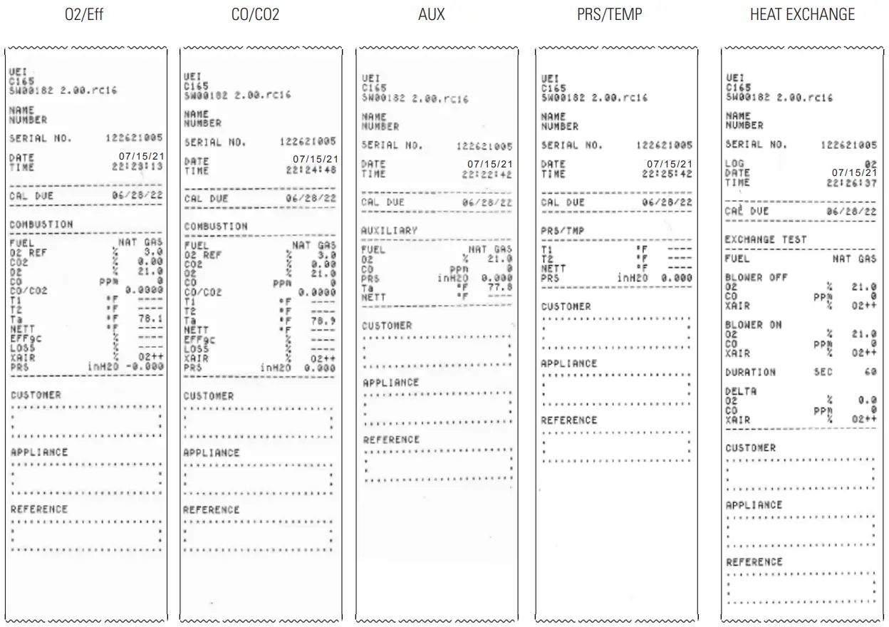 UEi C165+ Residential Commercial Combustion Analyzer - ANALYZER OVERVIEW 17