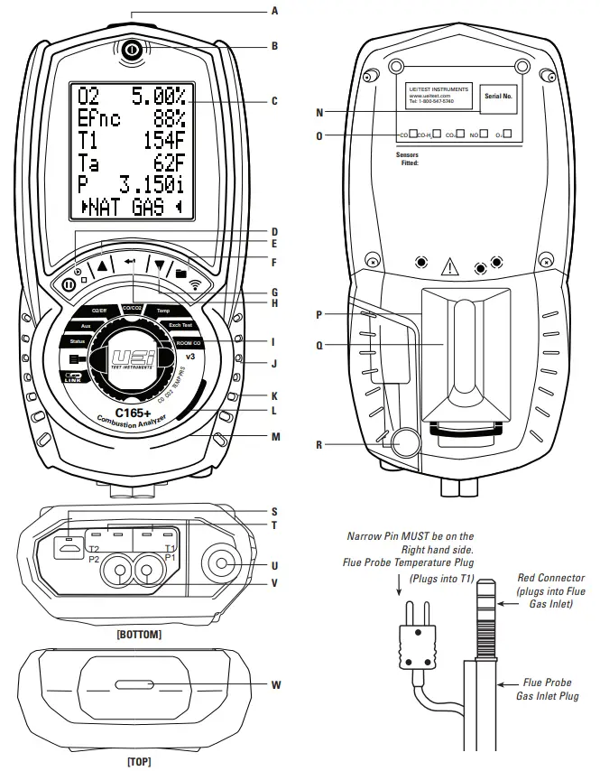 UEi C165+ Residential Commercial Combustion Analyzer - ANALYZER OVERVIEW