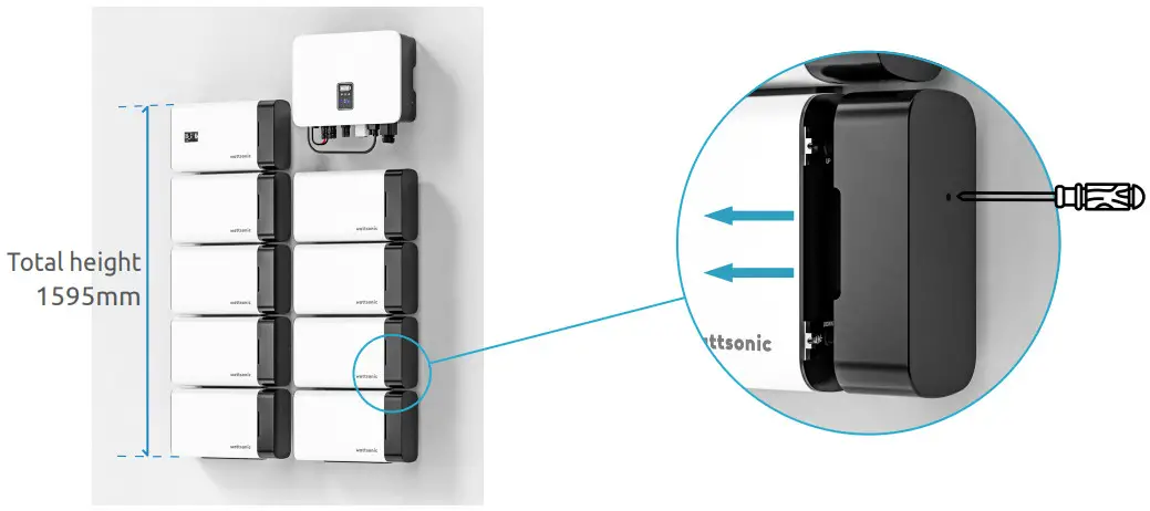 WATTSONIC Li HV High Voltage Single Phase All In One ESS - Back sheet positioning 4