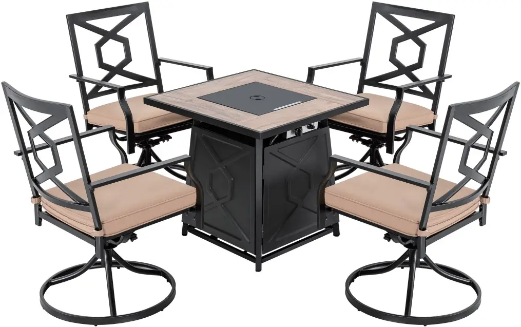 NUUGARDEN SF151S-014JNC 5 Piece Fire Pit Table Set