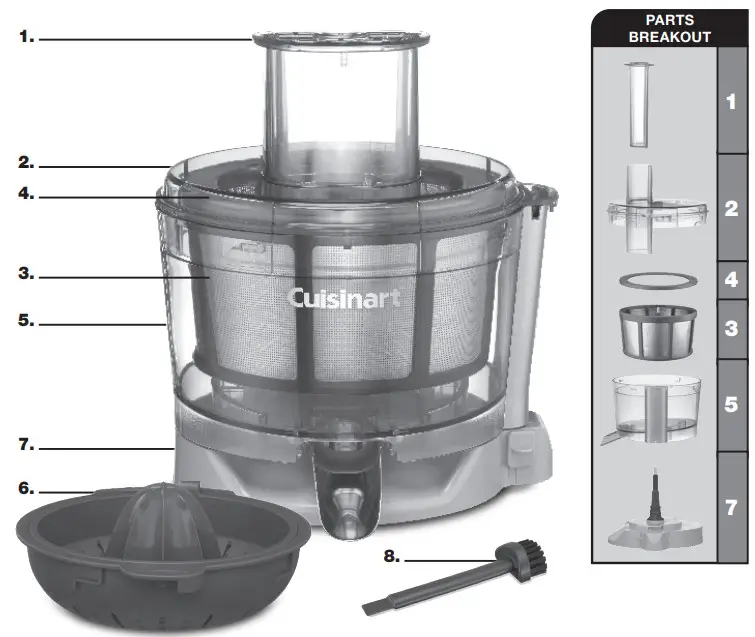 Cuisinart MFP-JC Core Essentials Juicing Center Accessory - PARTS
