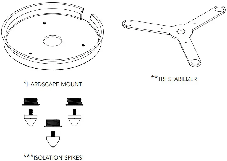 COASTAL SOURCE B10SW8BN 10.0 Bollard Subwoofer - OPTIONAL ACCESSORIES