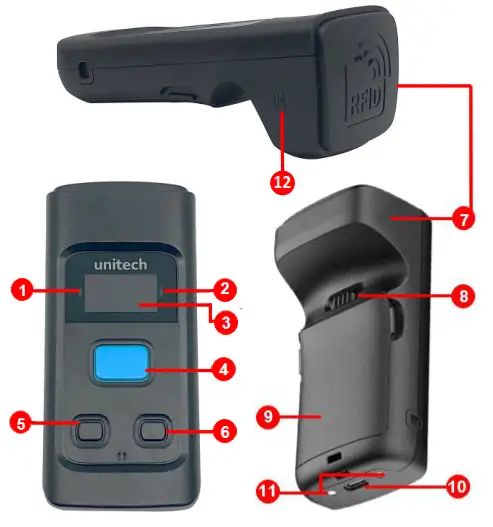 unitech RP902 MFi Bluetooth UHF Pocket Reader - Product View