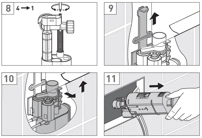 Flow Adjustment (6/3 Litres ---> 4/2.6 Litres)