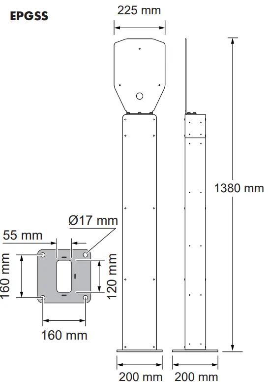 GARO EPGSD Ground Stand Entity - Dimensions