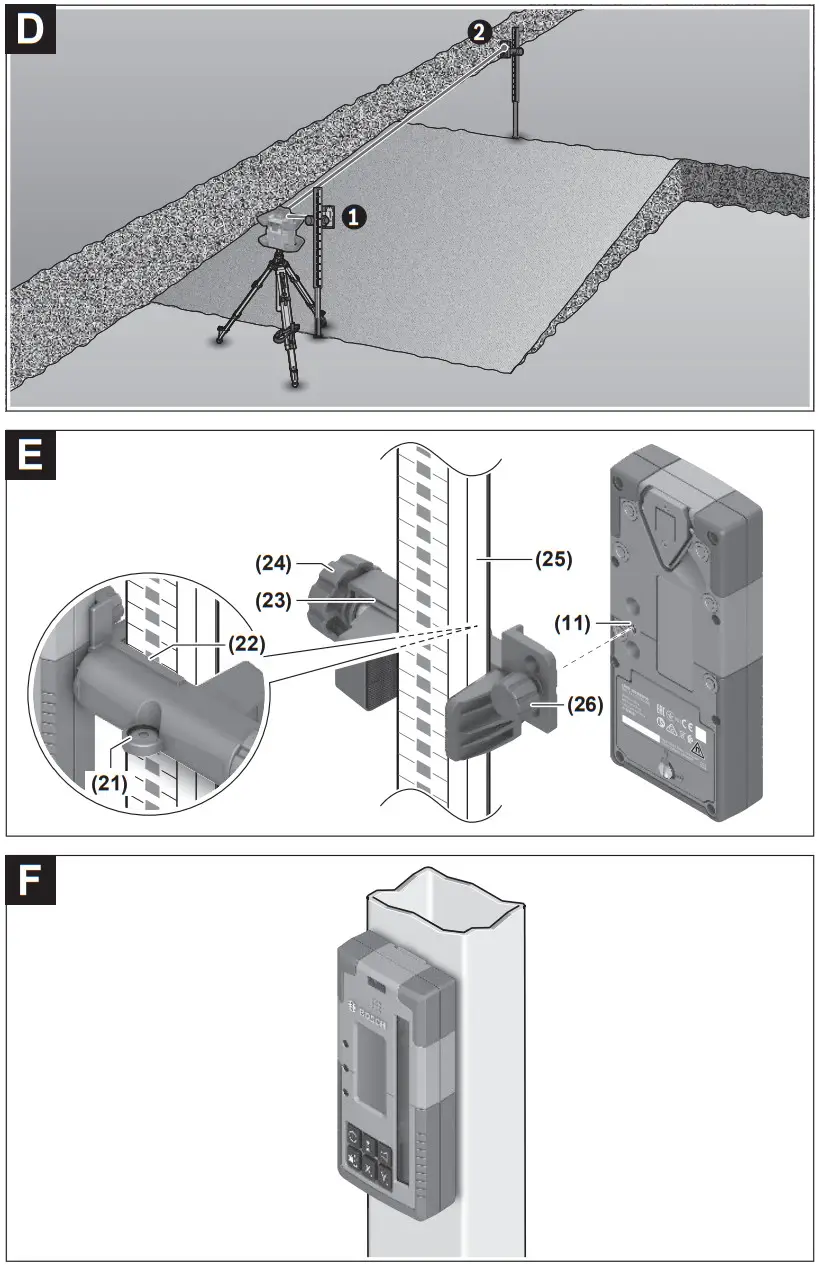 BOSCH GRL 600 HV 18V 600 Metre Rotary Laser Level - fig 3