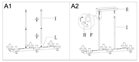 ZEVNI-A04761C6-Rudolf-27-Inch-Wide-Black-and-Brass-6-Light-Kitchen-Island-Light-fig-4