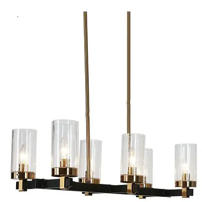 ZEVNI-A04761C6-Rudolf-27-Inch-Wide-Black-and-Brass-6-Light-Kitchen-Island-Light-product