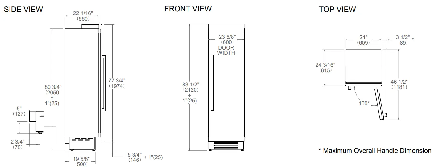 Bertazzoni REF24RCPIXR23 Built In Refrigerator Column - fig 1