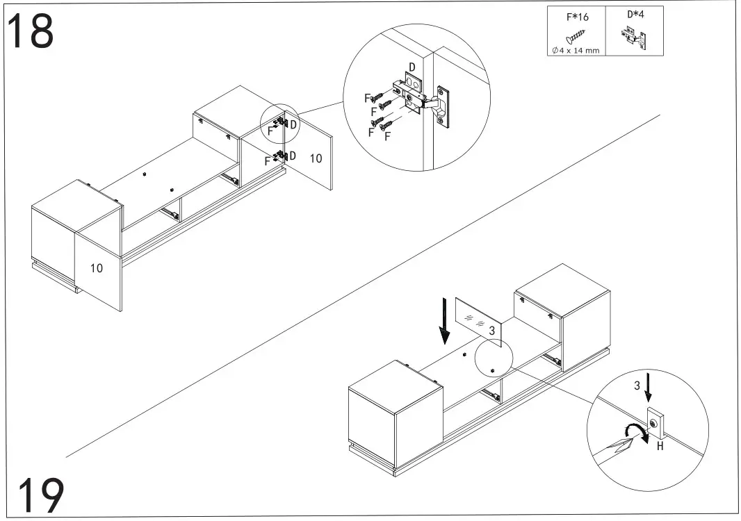TRUSTMADE L-WF298077AAB TV Stand - Installation