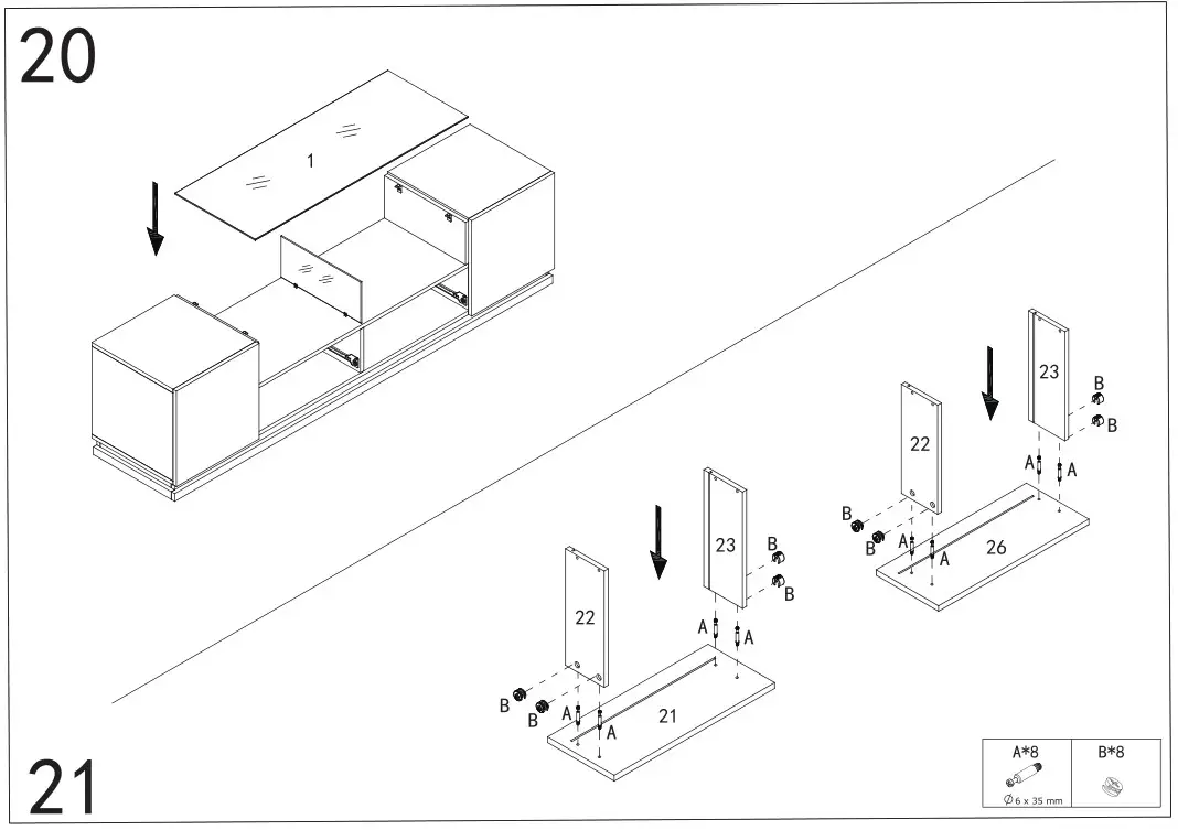 TRUSTMADE L-WF298077AAB TV Stand - Installation