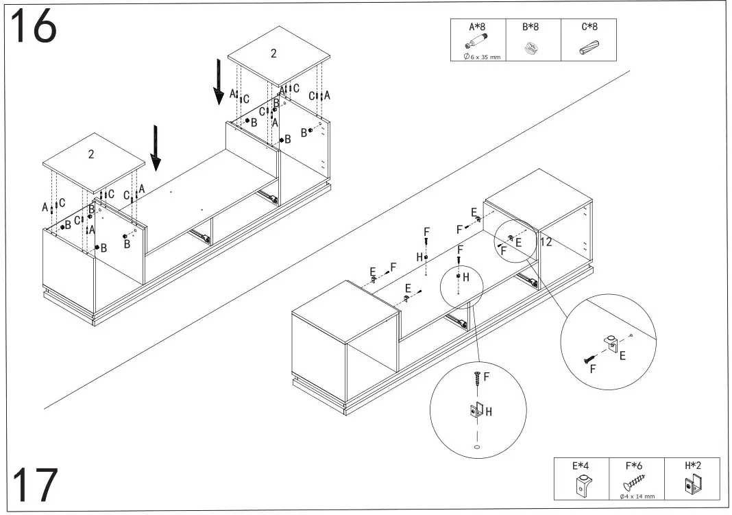 TRUSTMADE L-WF298077AAB TV Stand - Installation