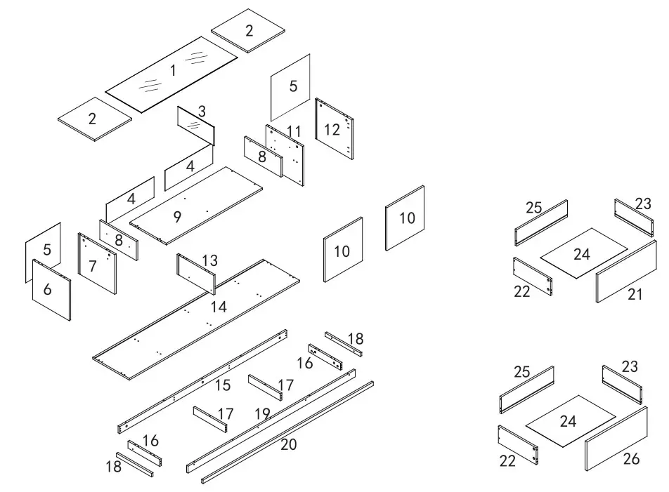 TRUSTMADE L-WF298077AAB TV Stand - Parts