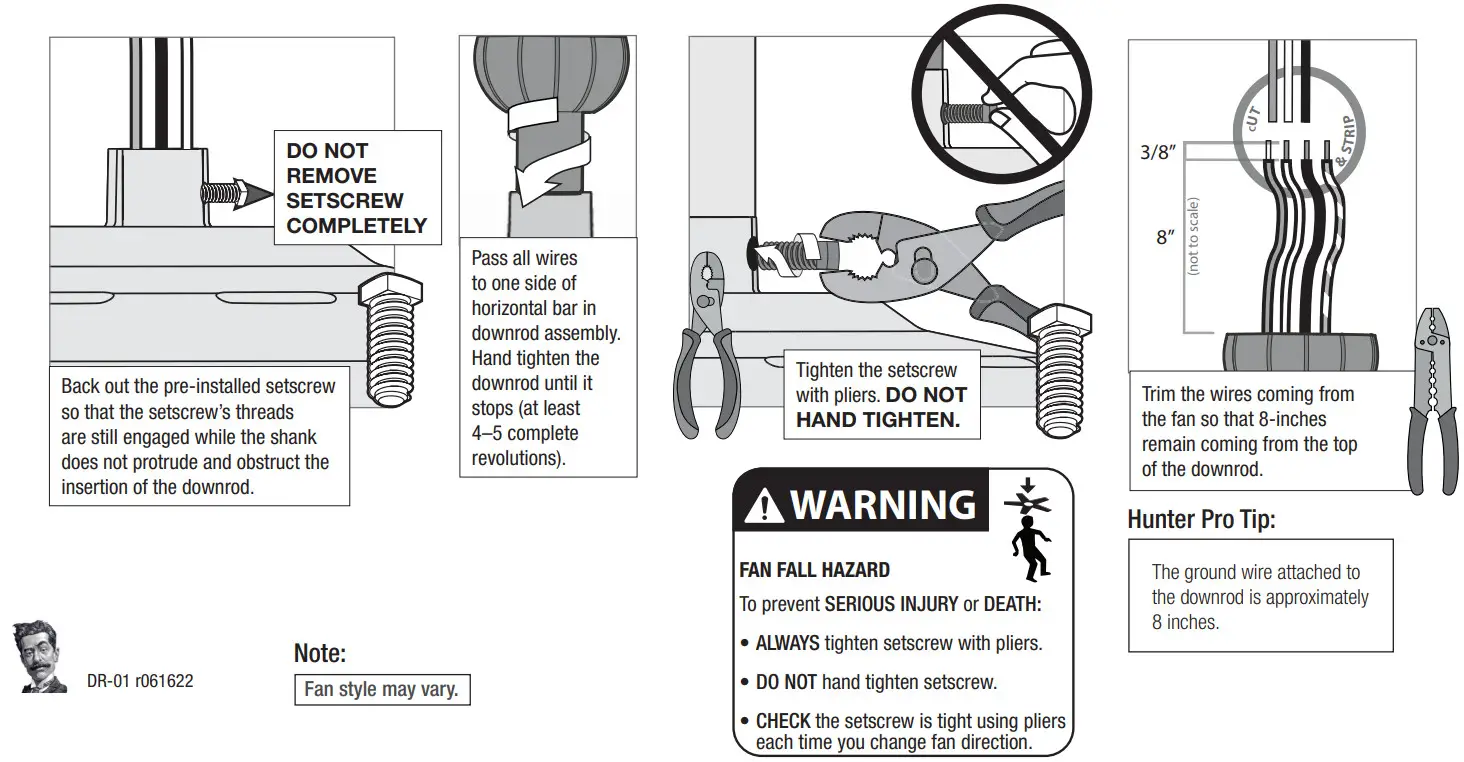 Hunter 52243 Byhalia 52 Inch Indoor Outdoor Noble Bronze Ceiling Fan - Downrod