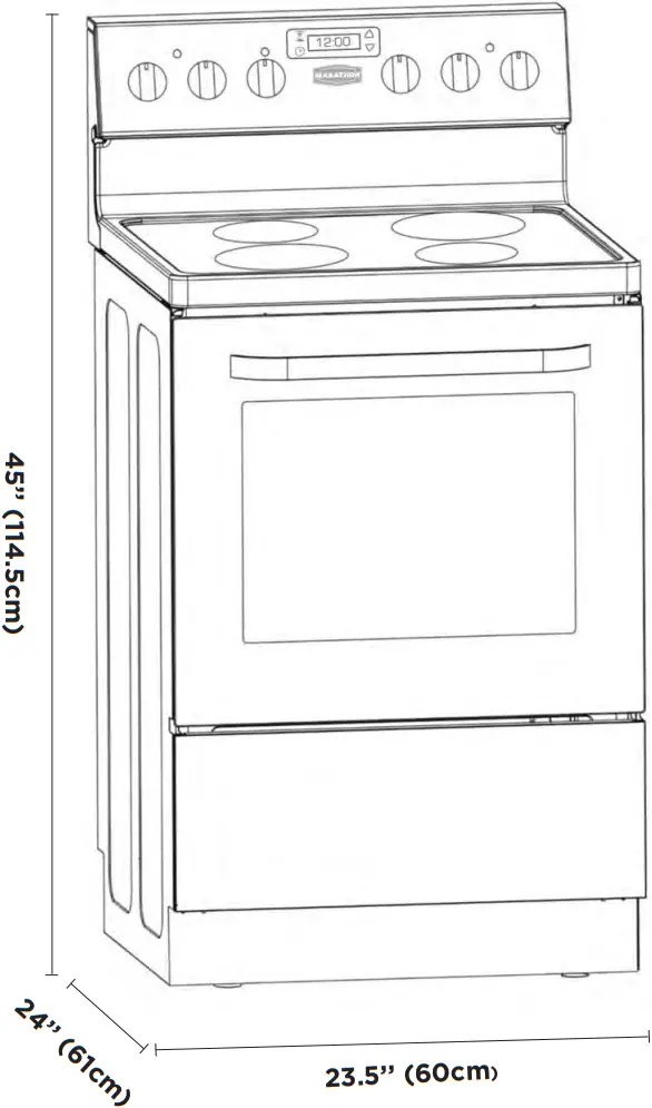 MARATHON MER245W - Dimensions