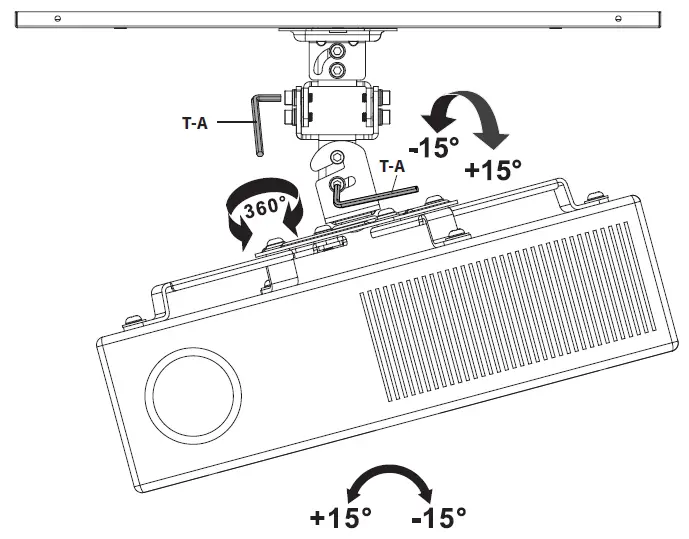 V I V O-MOUNT-VP07DP-White-Universal-Drop-Ceiling-Projector-Mount-fig- (14)