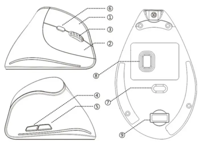 media-tech MT1123 VERTIC RF Vertical Wireless Optical Mouse